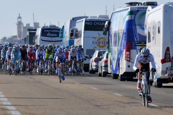 Julien Loubet (AG2R La Mondiale) attacks the peloton.