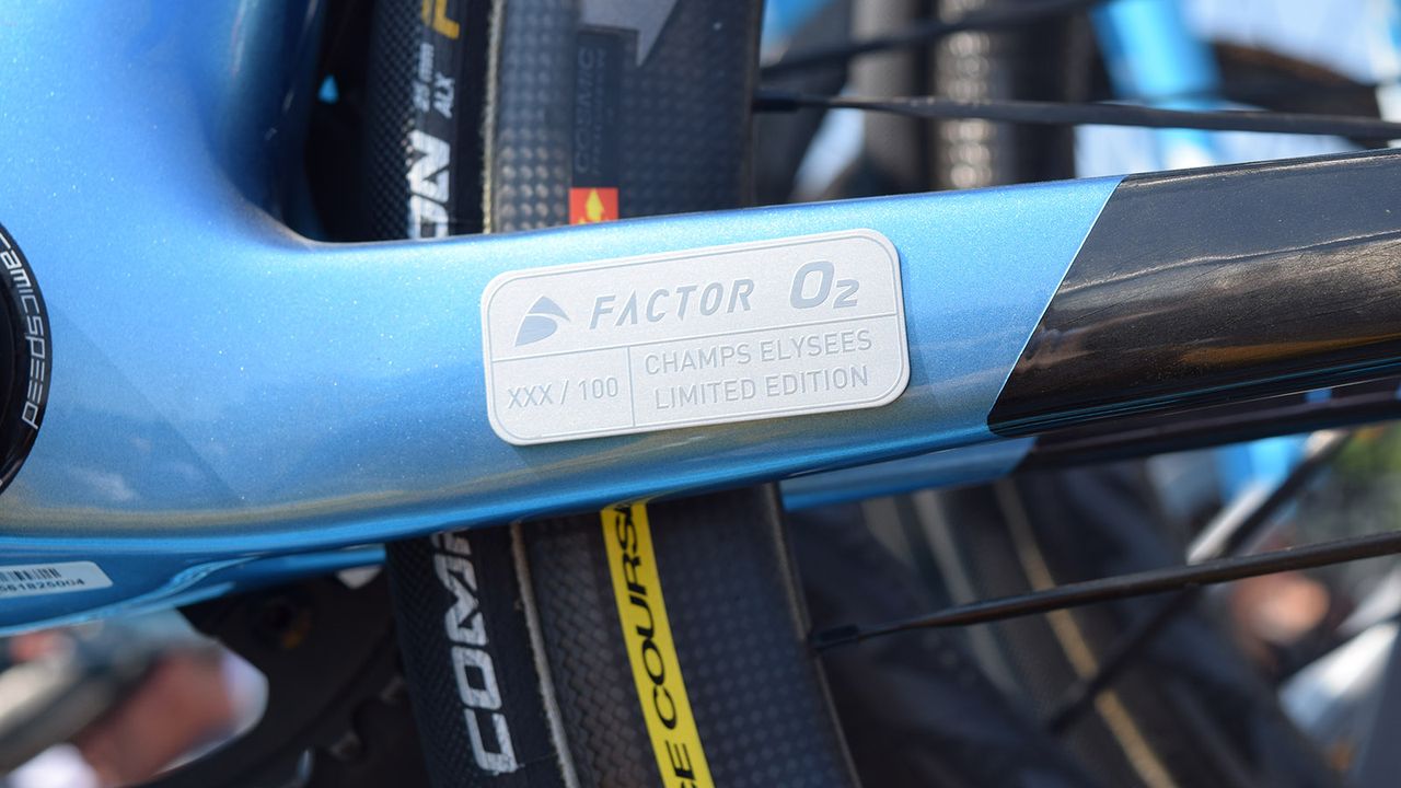 Factor created the design specifically for the Tour de France and it looks that 100 framesets will be available for consumers