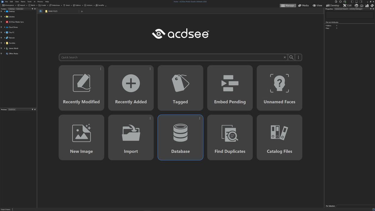 Screengrab of the ACDSee Photo Studio Ultimate 2026 user interface