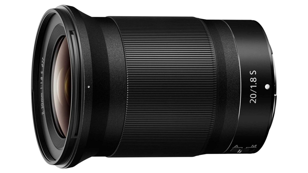 Nikon NIKKOR Z 20mm f/1.8 S on a white background