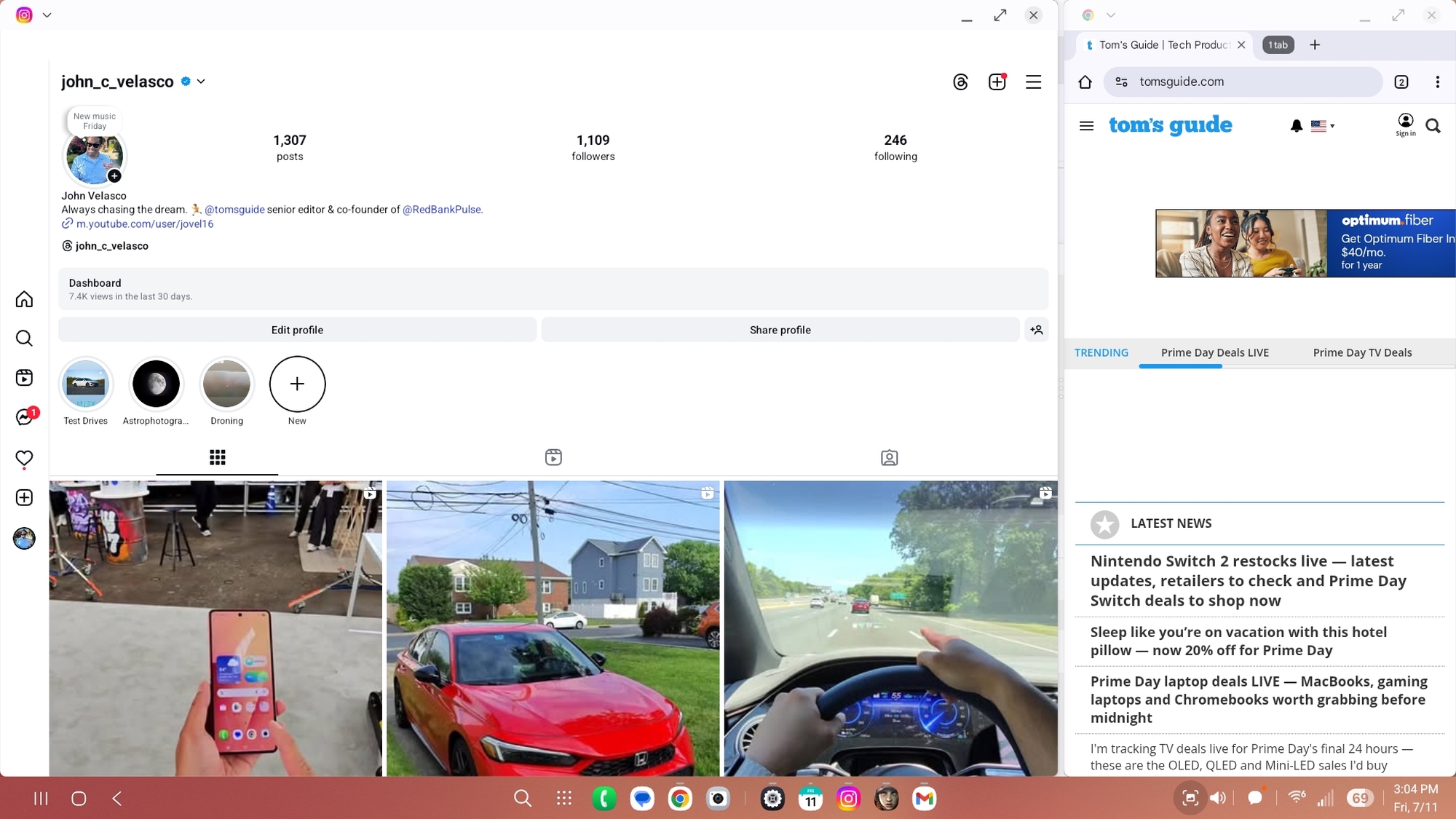 Samsung DeX on Galaxy Z Flip 7 screenshot.