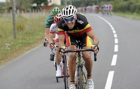 Philippe Gilbert (Omega Pharma-Lotto) on the attack.