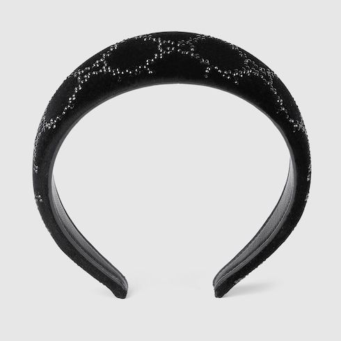 Soft Velvet Headband With Crystals