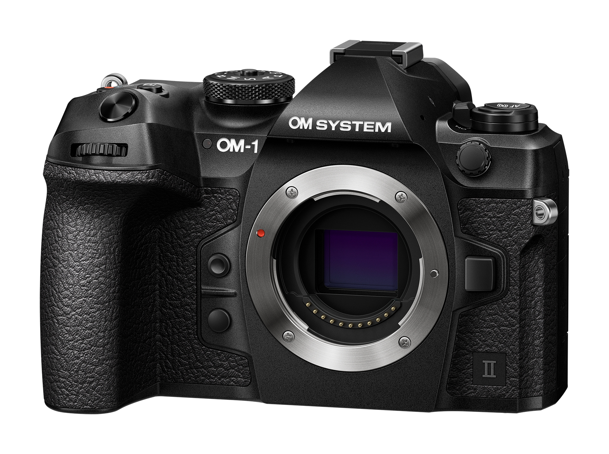 OM System OM-1 II mirrorless camera on a white background