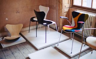 Various colours of Arne Jacobsen’s Series 7 Chairs