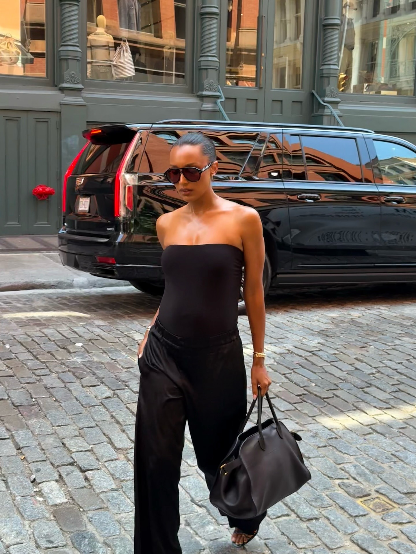 Jasmine Tookes with a The Row margaux bag