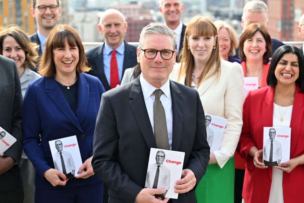 Sir Keir Starmer and his shadow Labour cabinet at the launch of the party&#039;s manifesto in Manchester (Photo by Anthony Devlin/Getty Images)