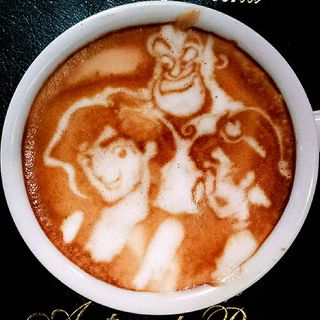 coffee with aladdin froth art