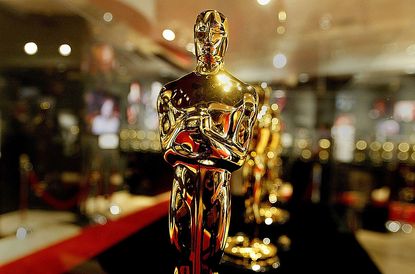 A display case is seen full of Oscar statues February 20, 2004 in Hollywood, California.