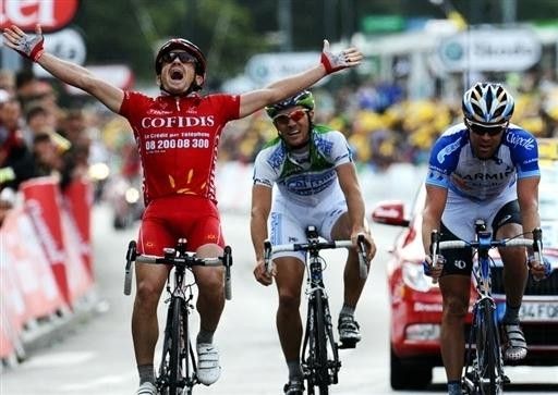 Samuel Dumoulin (Cofidis) edged out Will Frischkorn (Garmin Chipotle - H30) and Romain Feillu (Agritubel) at the line.