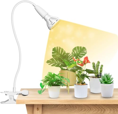 Sansi Grow Lights for Indoor Plants, 10w Clip-On Gooseneck Led Plant Lights | Lifetime Free Bulb Replacement, Plant Lights for Indoor Growing, 1-Head No Timer, Full Spectrum Led Grow Light, High Ppfd