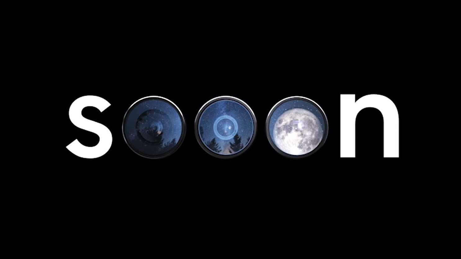 The word "soon" with three Os that resemble camera lenses