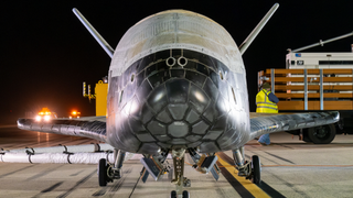 The X-37B Orbital Test Vehicle-7 (OTV-7) at Vandenberg Space Force Base, California, on Mar. 7