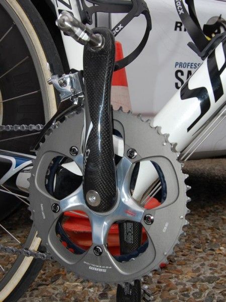 Saxo Bank bikes were fitted with Specialized S-Works carbon cranks&hellip;