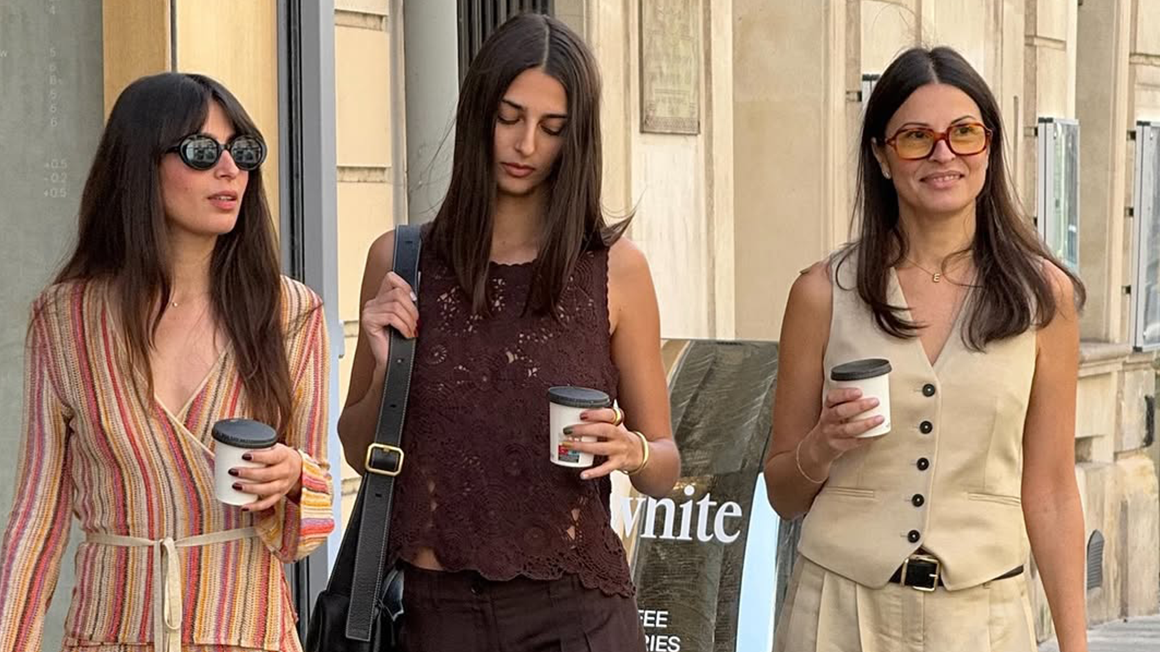 Salome Mory wearing brown pants with a brown crochet top