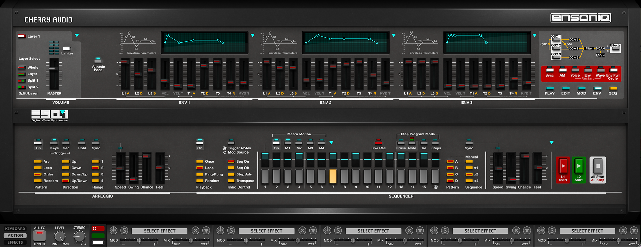 Cherry Audio ESQ-1 sequencer
