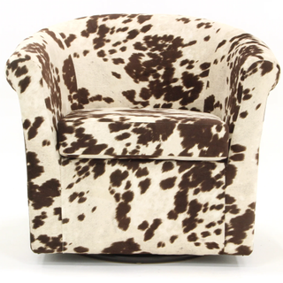 cowhide patterned accent chair