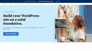 Bluehost's WordPress hosting webpage