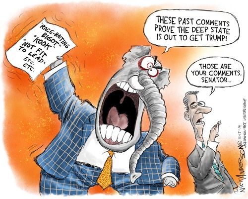 Political Cartoon U.S. GOP Senate Comments Impeachment