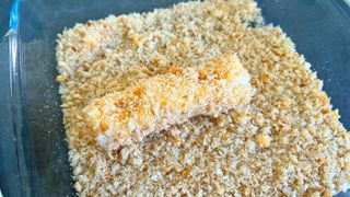 Moulded air fryer croquettes coated in breadcrumbs