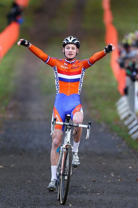 Mathieu van der Poel (Netherlands) wins the European junior 'cross championship for the second straight year