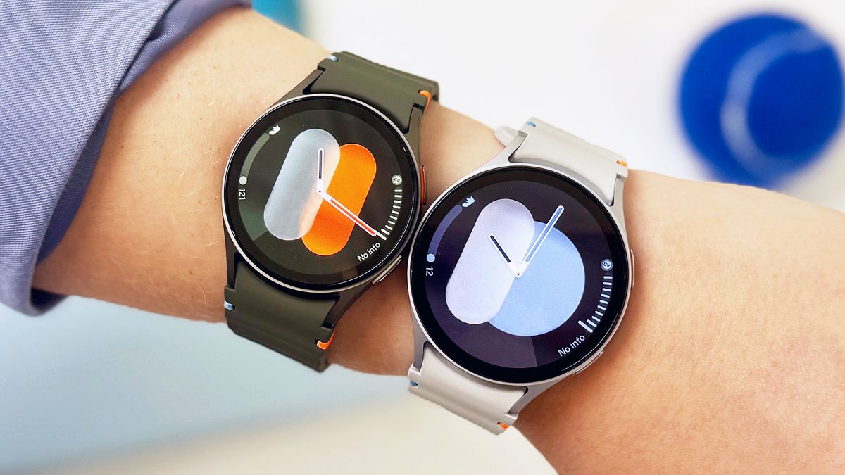 The Samsung Galaxy Watch 7 in two sizes on a user&#039;s wrist