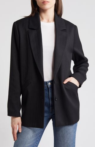 Treasure 
Bond, Herringbone Oversize Blazer 