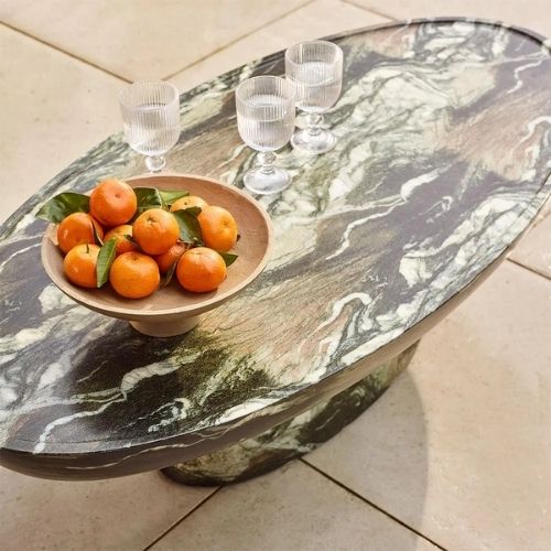 Atkin and Thyme, Lucy Coffee Table Green Marble Finish