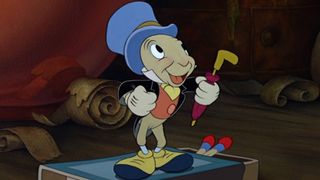 Jiminy Cricket says hello to Pinocchio