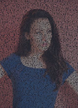 Final image, merging text with a portrait in Photoshop