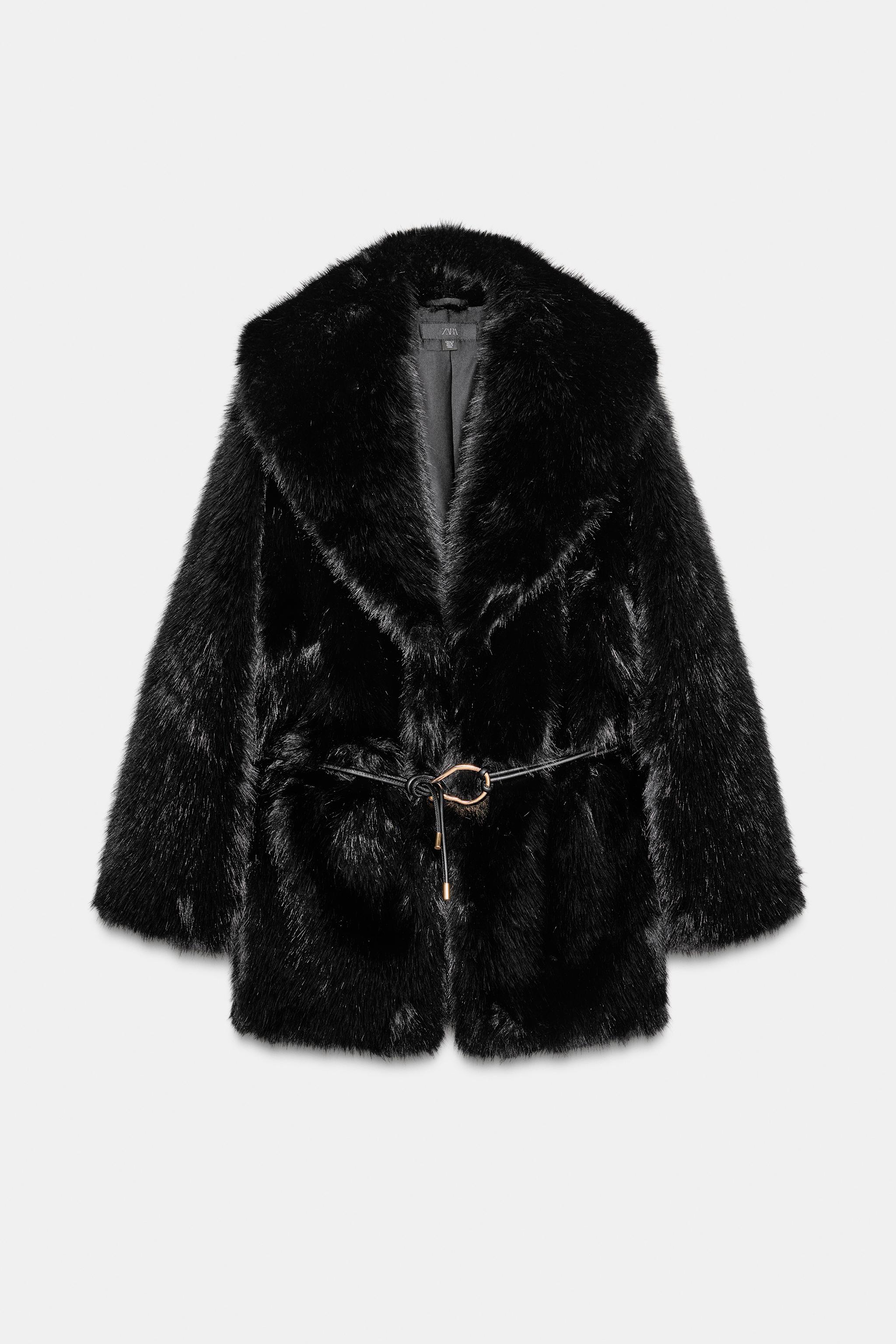 Faux Fur Belted Coat