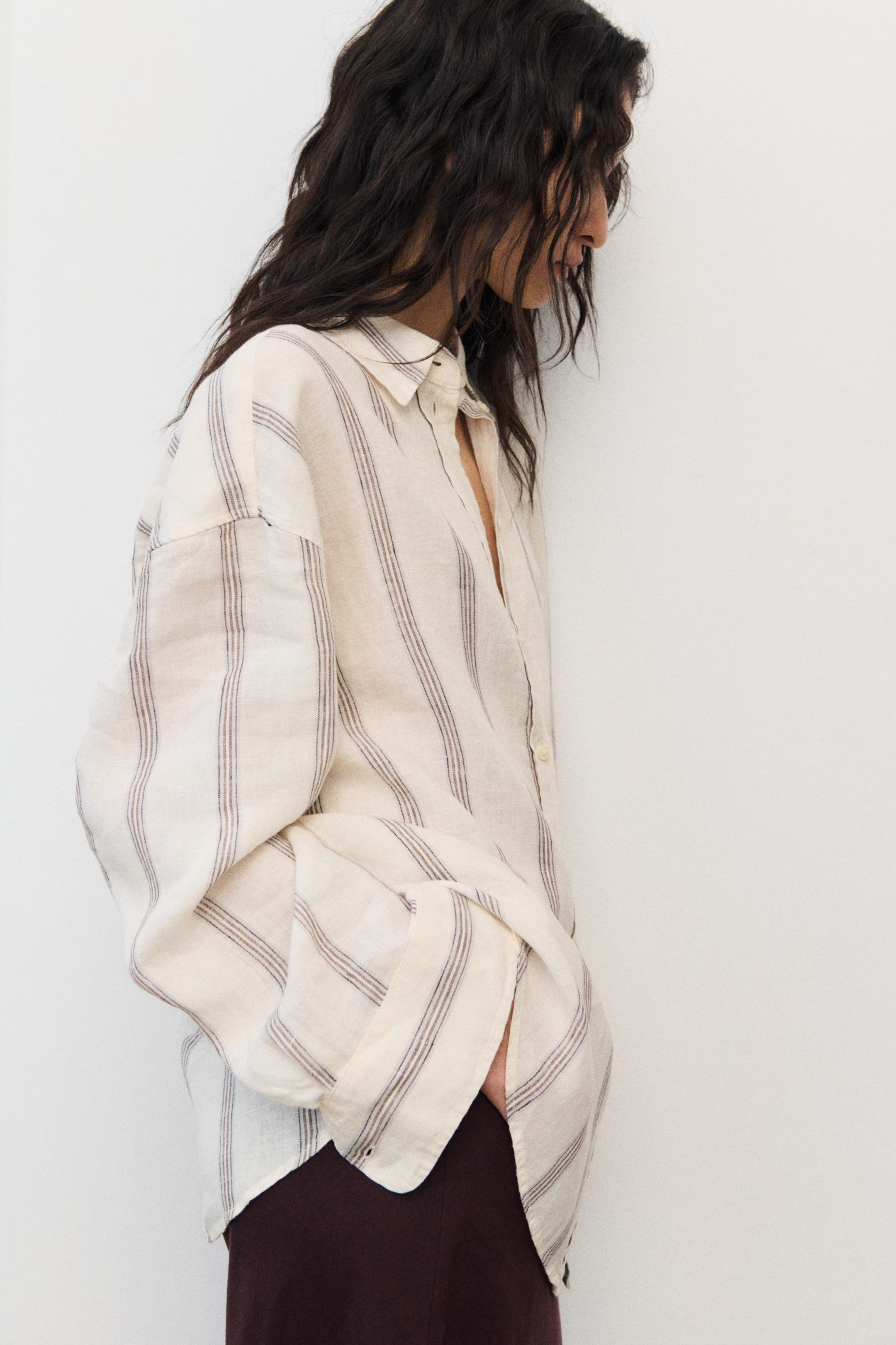H&amp;M, Oversized Linen Shirt