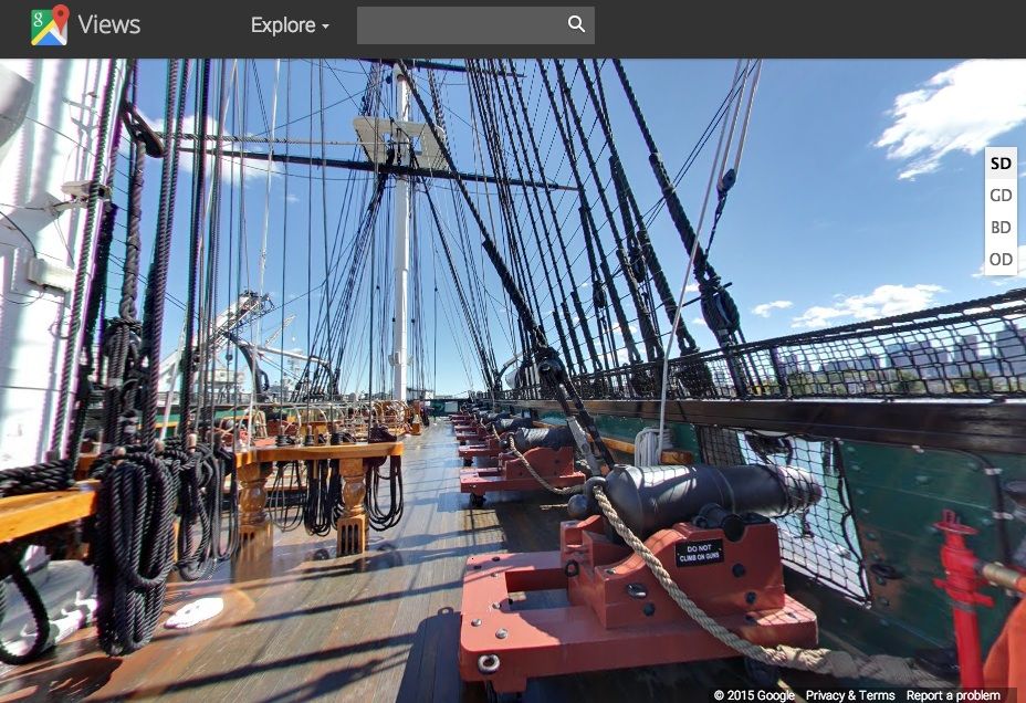 USS Constitution on Google Maps Street View