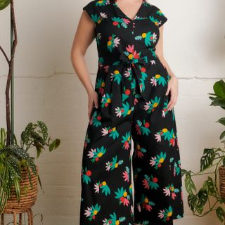 Nora Black Summer Fruits Jumpsuit