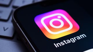 Instagram app logo on a phone display