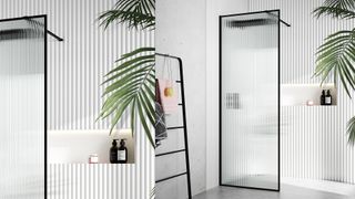 reeded glass shower screen