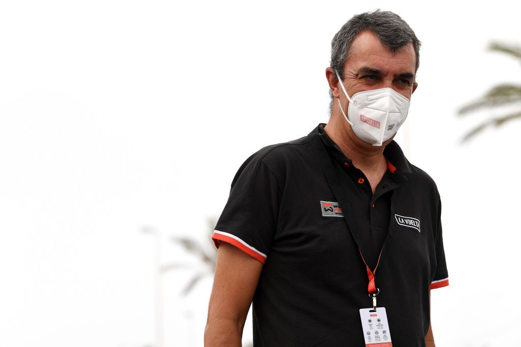 RINCON DE LA VICTORIA SPAIN AUGUST 24 Javier Guillen of Spain La Vuelta Director prior to the 76th Tour of Spain 2021 Stage 10 a 189km stage from Roquetas de Mar to Rincn de la Victoria lavuelta LaVuelta21 on August 24 2021 in Rincon De La Victoria Spain Photo by Tim de WaeleGetty Images