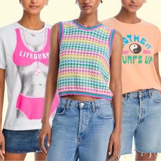 A collage of Bloomingdale's models.