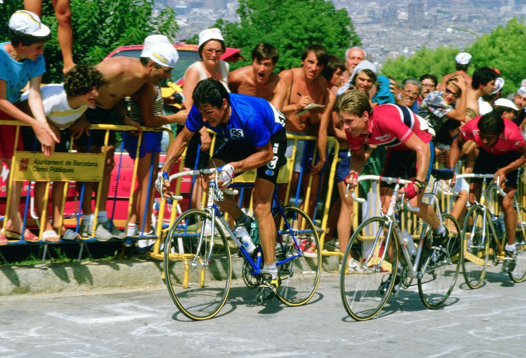 Franceso Moser goes full gas at the 1984 Worlds