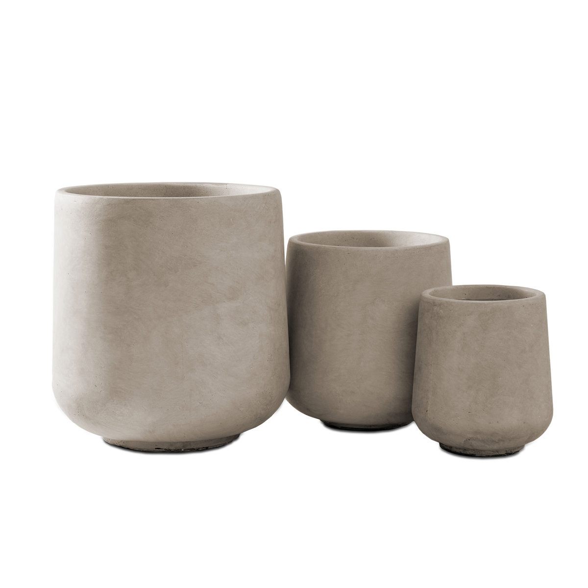 Kante Round Concrete Planters, Outdoor Indoor Pots Containers With Drainage Holes Set &amp;amp; Reviews | Wayfair