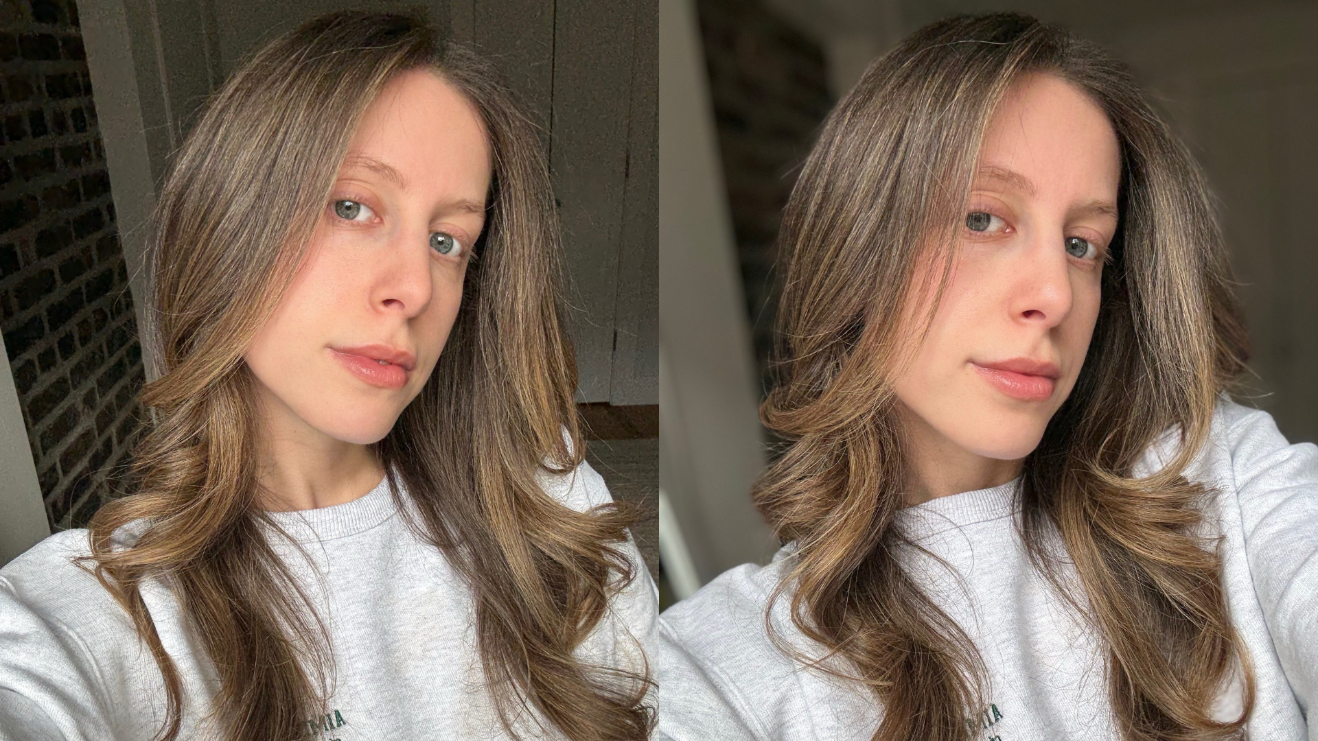 Photo collage of Jamie Schneider after testing the Rōz Salt Scalp Scrub