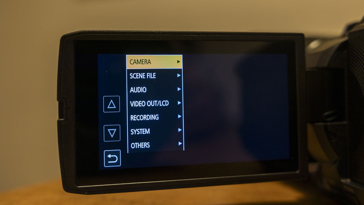 The menu screens on the Panasonic HC-X1200