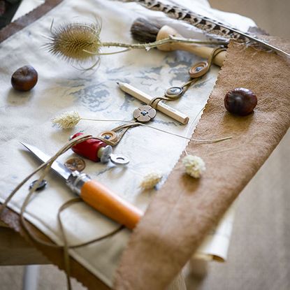 walkers pouch with pencil and brush