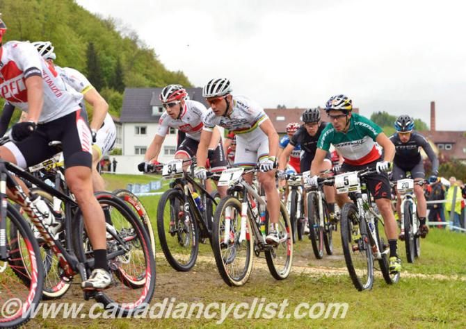 Nino Schurter (Scott Swisspower MTB Racing Team) and Marco Fontana (Cannondale Factory Racing)