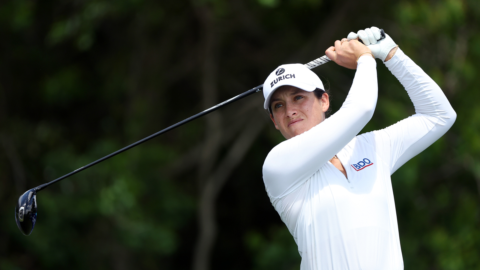 Albane Valenzuela hits a driver off the tee