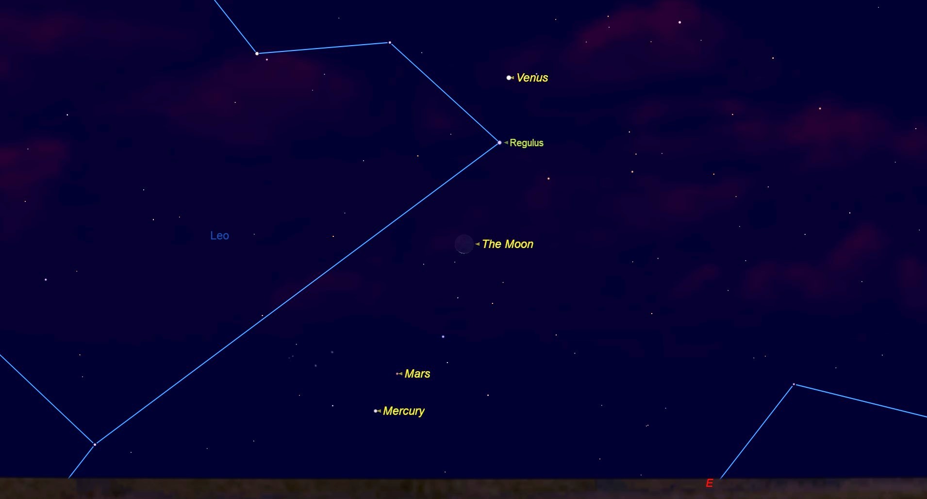 Sept. 18, 2017: Moon Meets Regulus and Planets