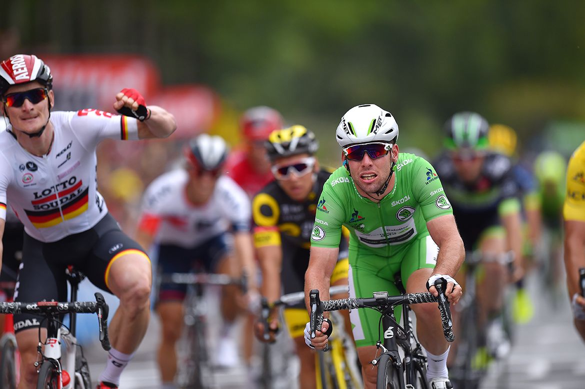Andre Greipel thought he had it but was pipped by Mark Cavendish at the line