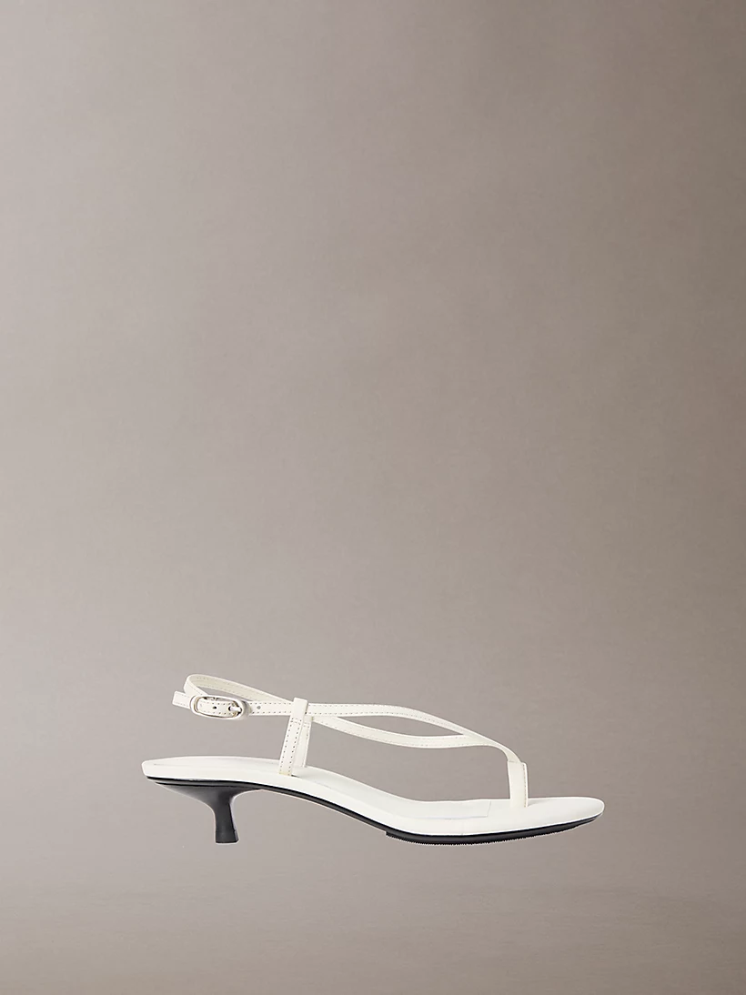 Lina - Leather Kitten Heel Sandals
