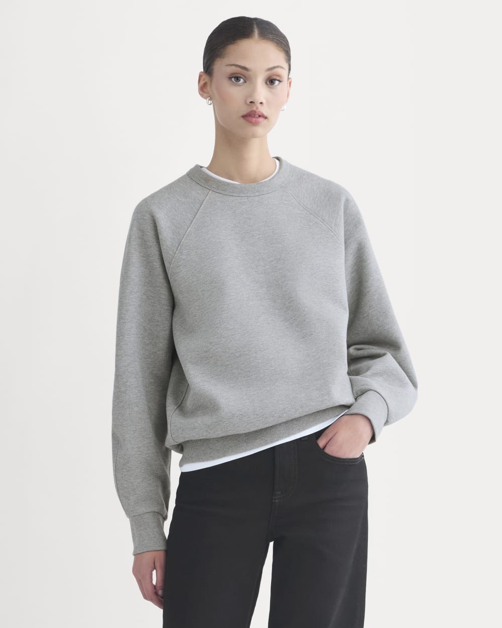 Luxe Fleece Raglan Crewneck | Vintage Heather Grey - Xxs