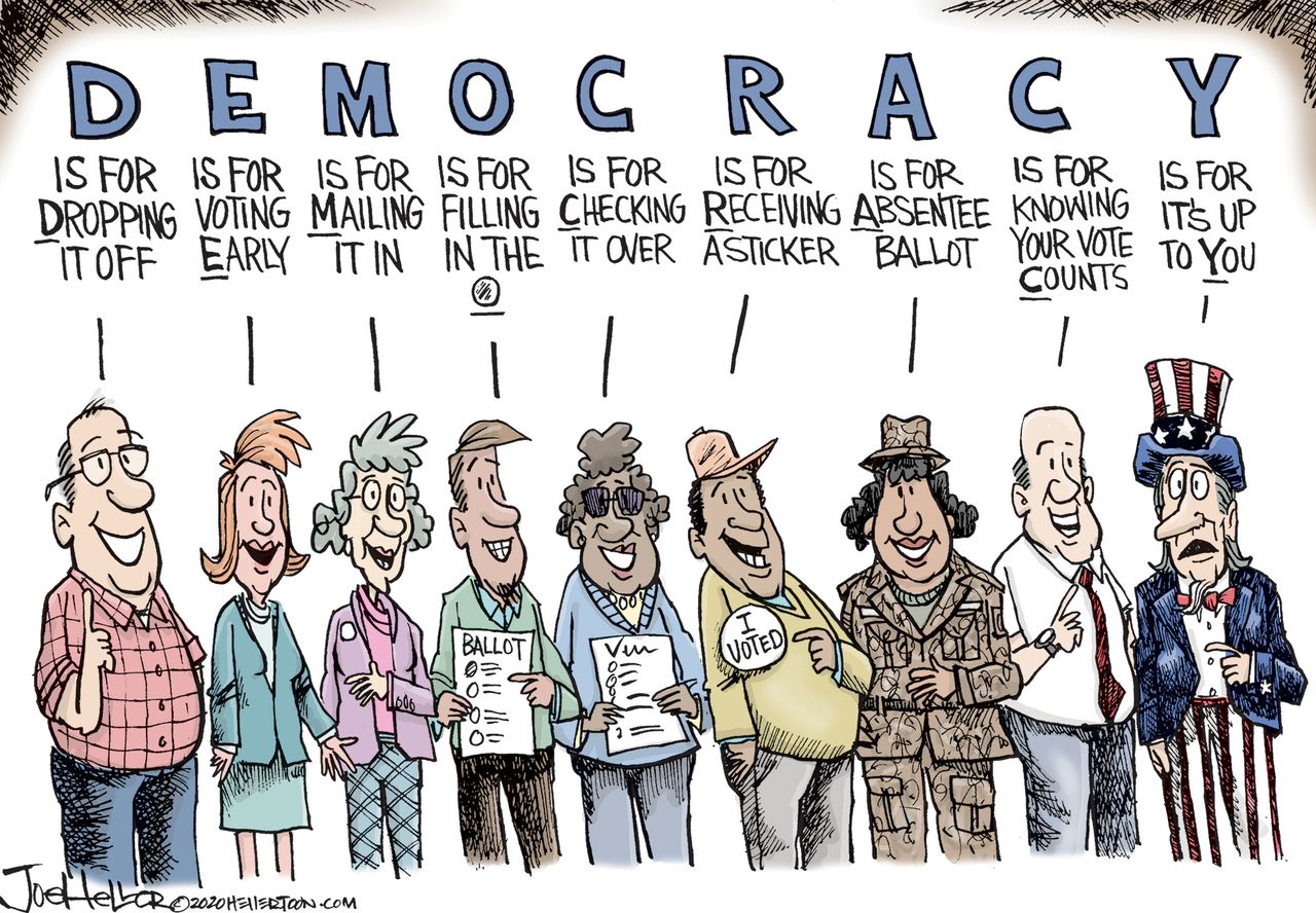 Editorial Cartoon U.S. voting 2020 democracy